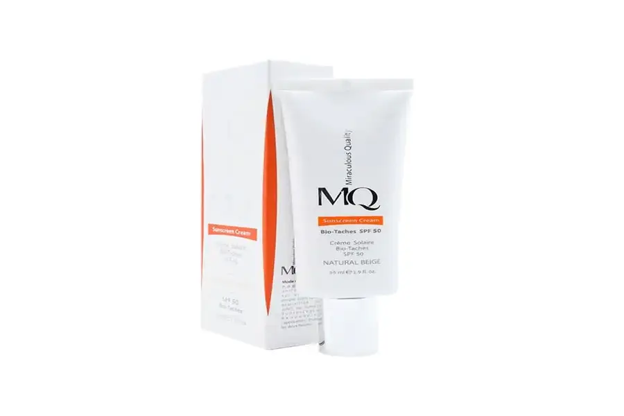کرم ضد آفتاب رنگی ام‌کیو با SPF50 و طیف رنگی بژ روشن