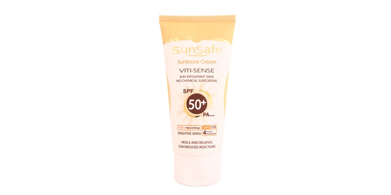 ۷. كرم ضدآفتاب فیزیکال پوست حساس +SPF 50 سان سیف