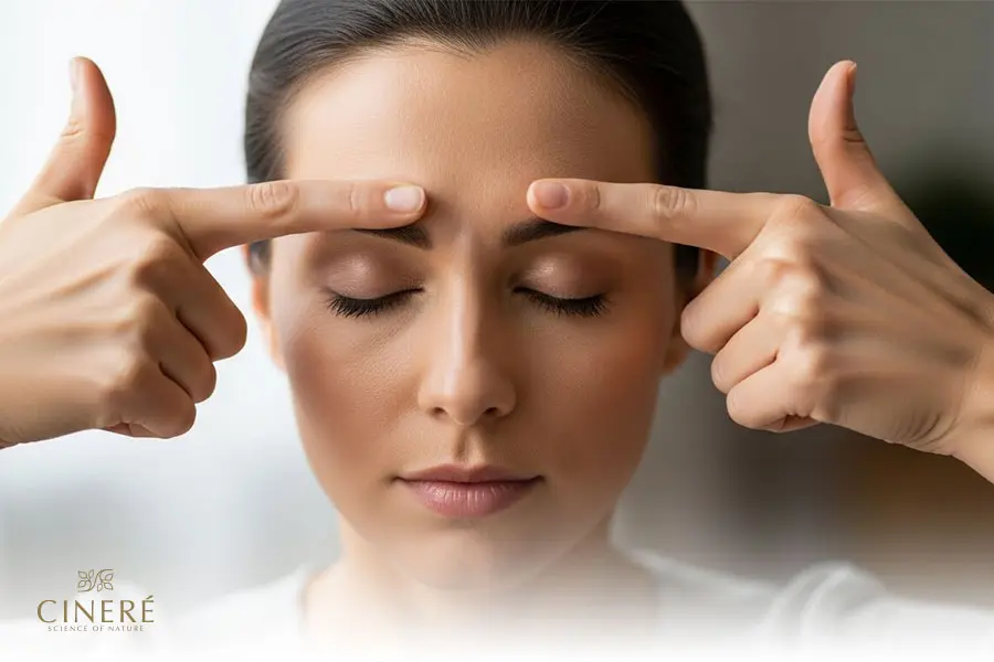 ماساژ ابرو برای رشد ابرو به شیوه فشار روی نقاط خاص