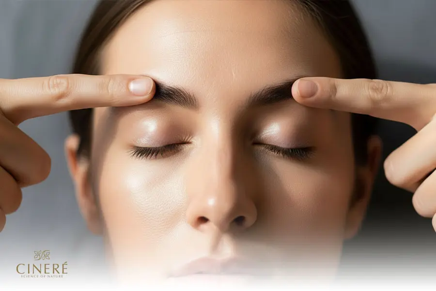 ماساژ ابرو ها برای تقویت به روش کشیدن آرام